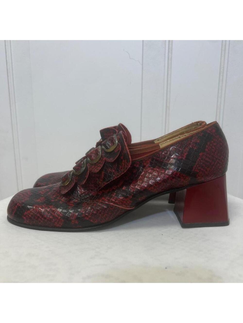 funky vintage Quali Craft statement buckle loafers
